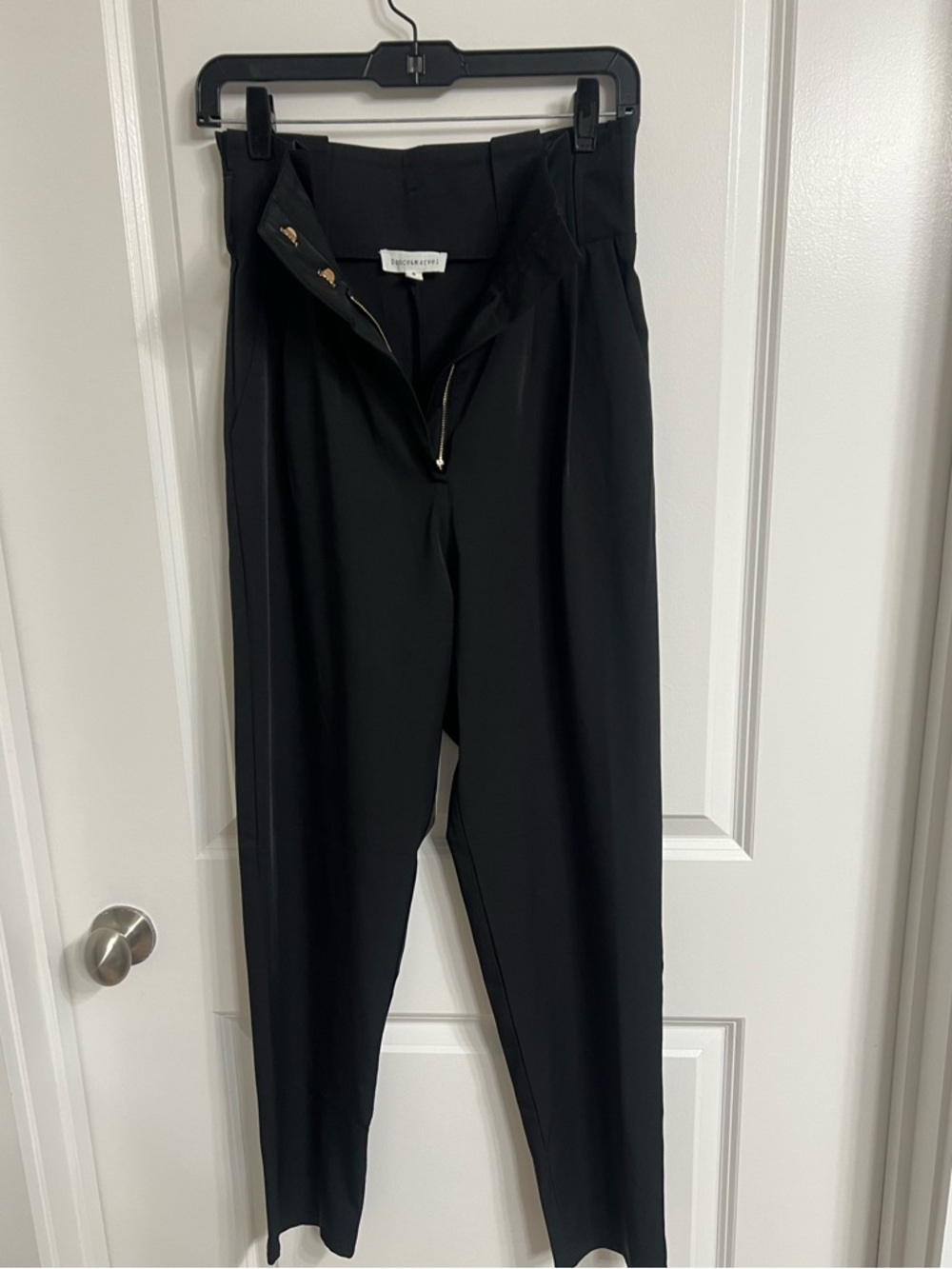 Dance & Marvel Black Pleated High-Waist Trousers Size S